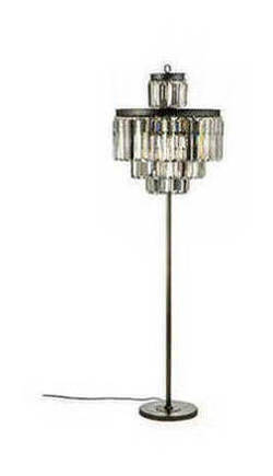 Art Deco Iron and Crystal Floor Lamp